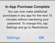 Con iOS 7.1 compare un nuovo avvisto per l’in-app purchase