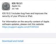 Apple rilascia iOS 10.3.1 per tutti gli utenti