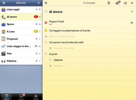 Pocket Lists - l'app per checklist e attività iPad pic0