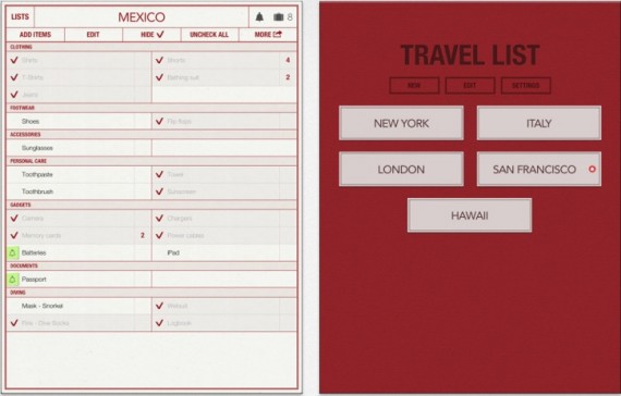 Travel List iPad pic0