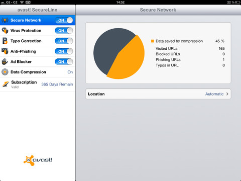 avast! SecureLine VPN iPad pic0