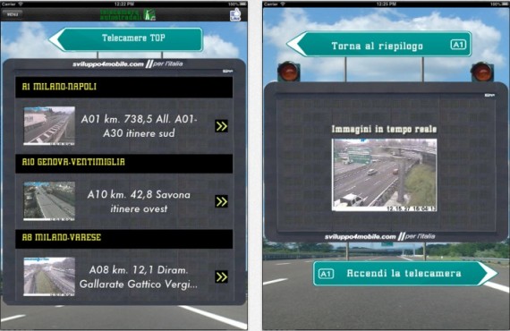 Video Telecamere strade ed autostrade iPad pic0