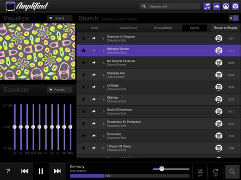 Amplifind Music Player and Visualizer iPad pic0