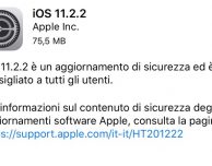 iOS 11.2.2: è ora ufficialmente disponibile l’aggiornamento che mitiga Spectre